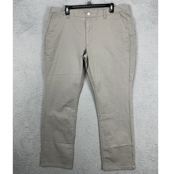 Bonobos Mens‎ Khakis Pants 38X30 Beige Tailored Flat Front Straight Leg Stretch - Picture 1 of 9